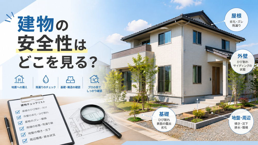 建物の安全性はどこを見る？耐震・基礎・地盤・雨漏りの確認ポイントを解説の画像