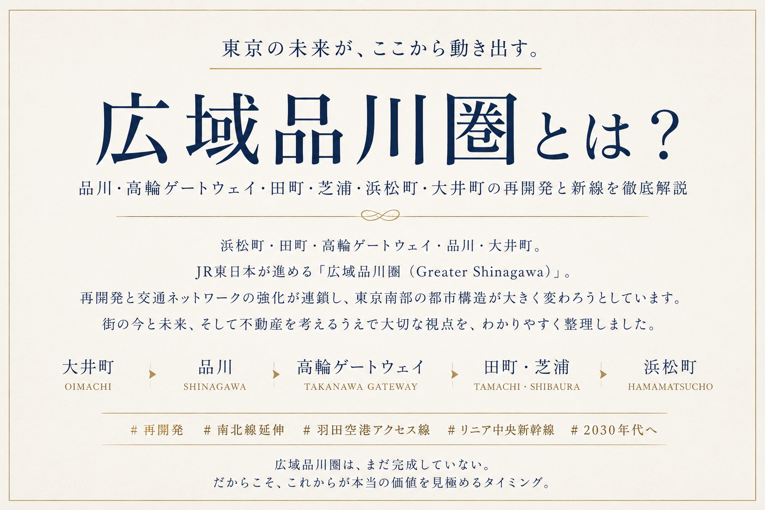 広域品川圏とは?|品川・高輪ゲートウェイ・田町・芝浦・浜松町・大井町の再開発と新線の画像
