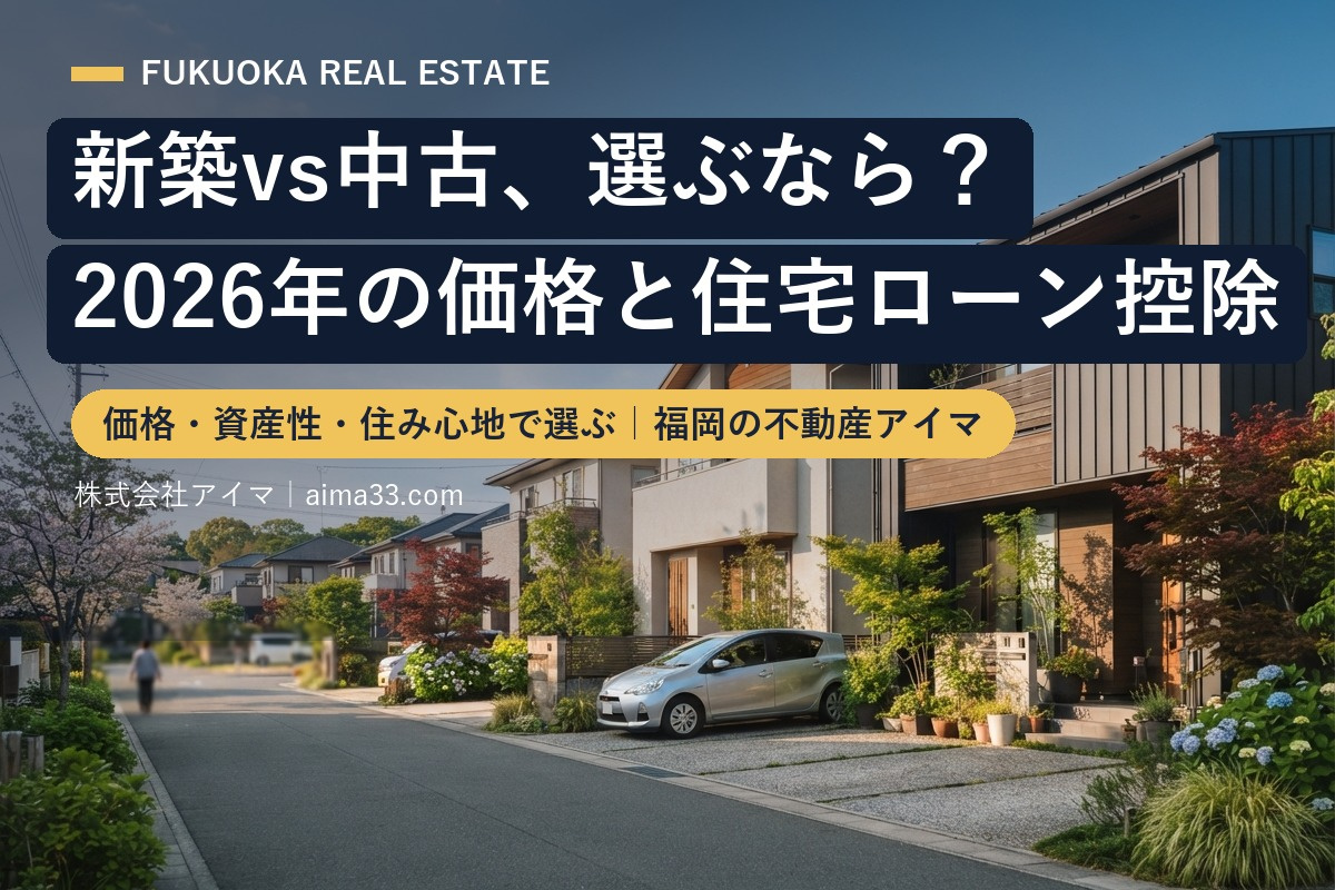 新築vs中古、選ぶなら?2026年の価格と住宅ローン控除で比較【福岡】の画像