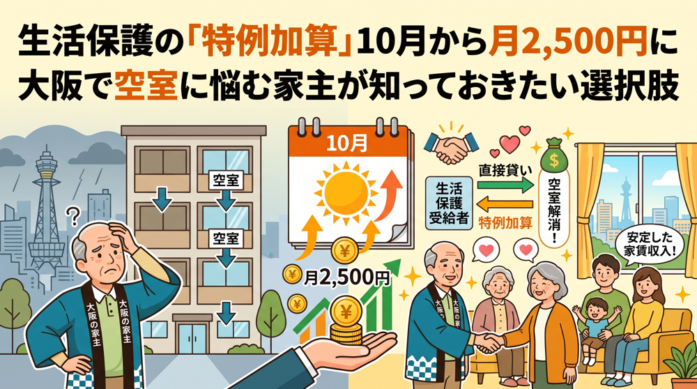 生活保護「特例加算」10月拡充、大阪の家主が知るべき空室対策の画像
