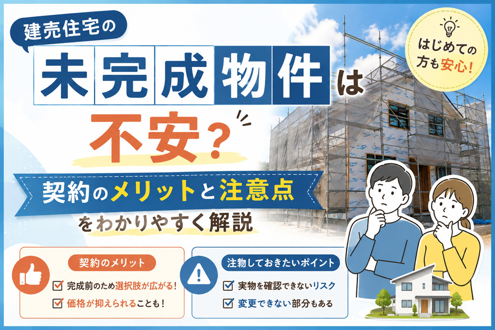 建売住宅の未完成物件は不安？契約のメリットと注意点をわかりやすく解説の画像