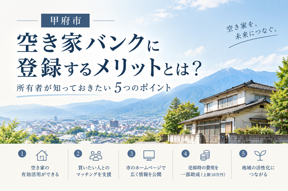 甲府市空き家バンクに登録するメリットとは？所有者が知っておきたい5つのポイントの画像