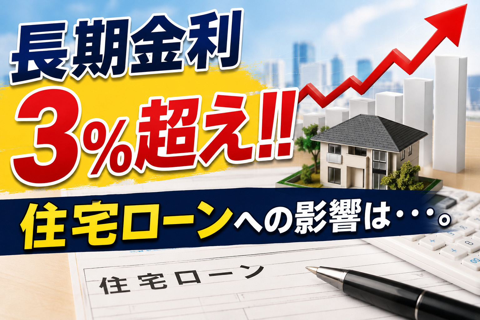 長期金利3％超え！！住宅ローンへの影響は・・・。の画像