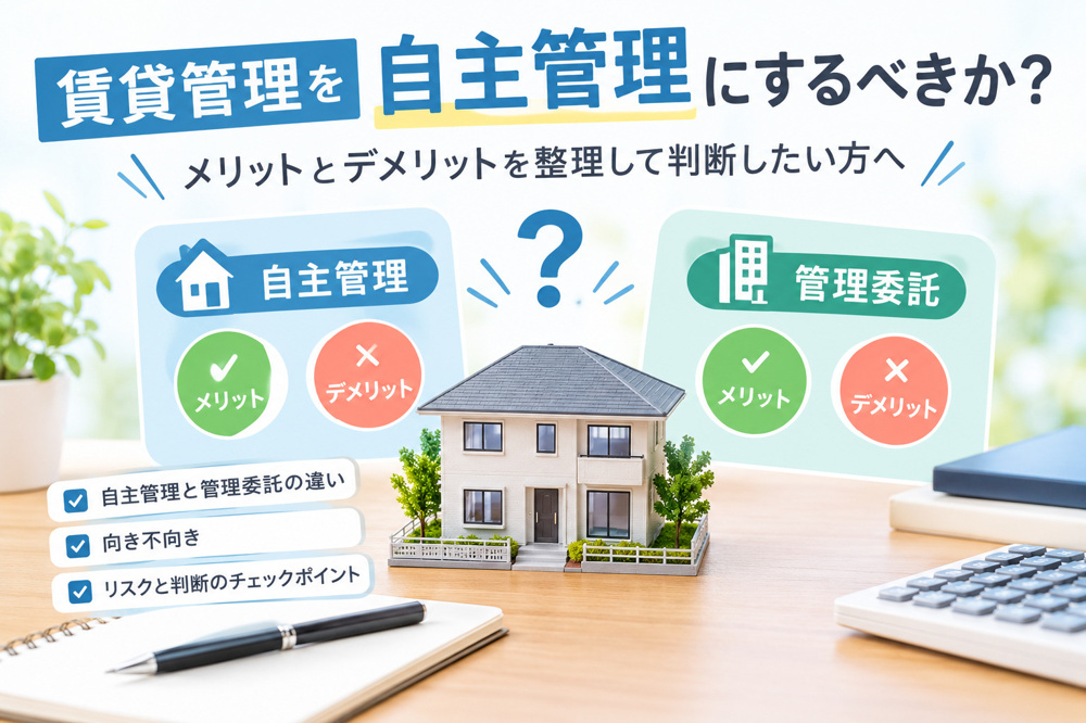 賃貸管理を自主管理にするべきか？メリットとデメリットを整理して判断したい方への画像