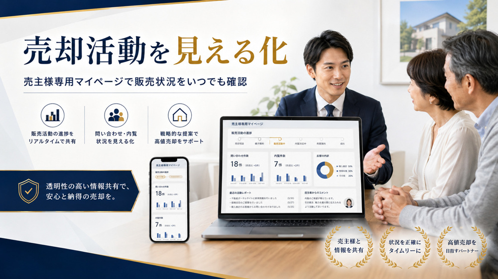 不動産売却は任せっぱなしにしない｜専用マイページと売却サポートで高値売却を目指すの画像