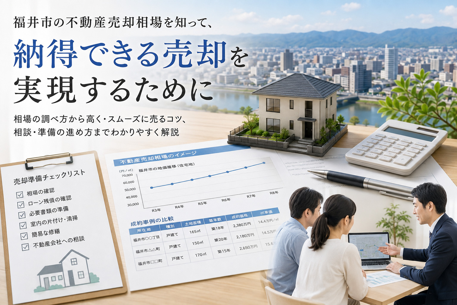福井市の不動産売却は今が動きどき?相場の調べ方と適正価格の見極め方の画像