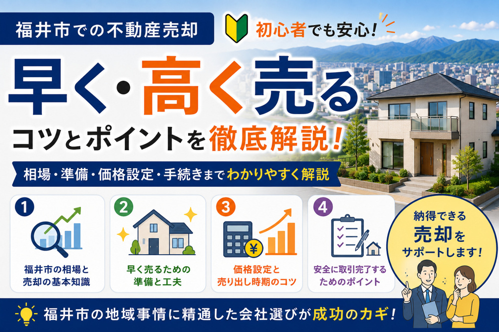 福井市で不動産を早く売るには？売却の方法と注意点を解説の画像