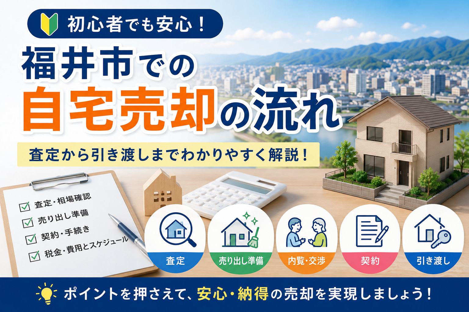 福井市の不動産売却の流れは？初心者が自宅を安心して手放すコツの画像