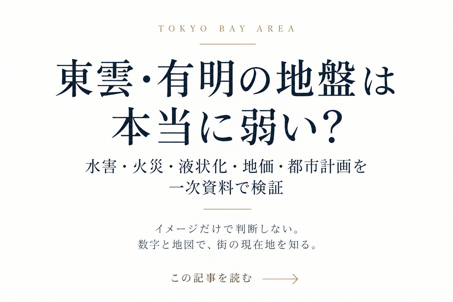 東雲・有明の地盤は大丈夫？｜1・2丁目の液状化・水害・地価とタワーマンションを徹底検証の画像