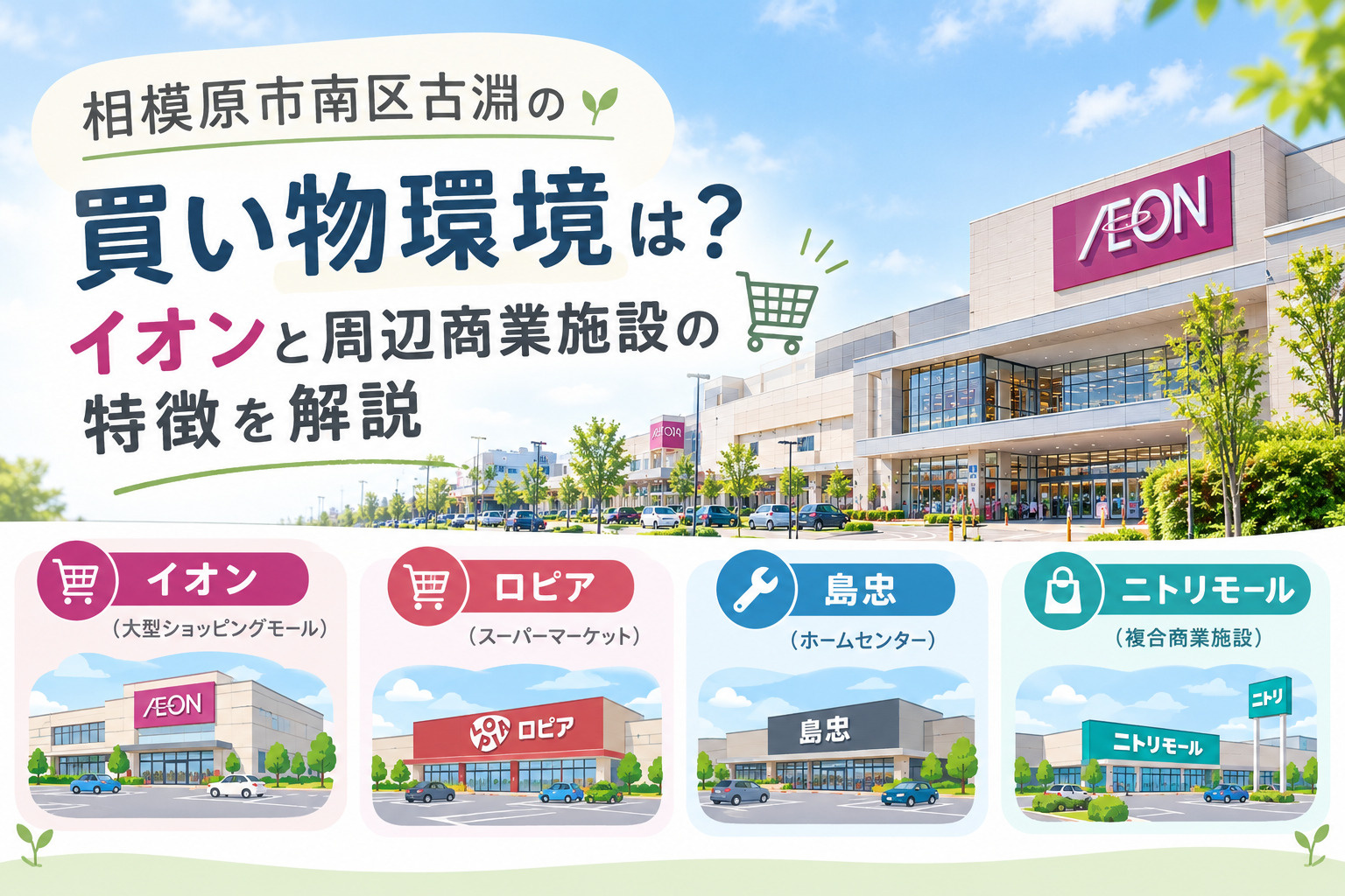 相模原市南区古淵の買い物環境は？イオンと周辺商業施設の特徴を解説の画像