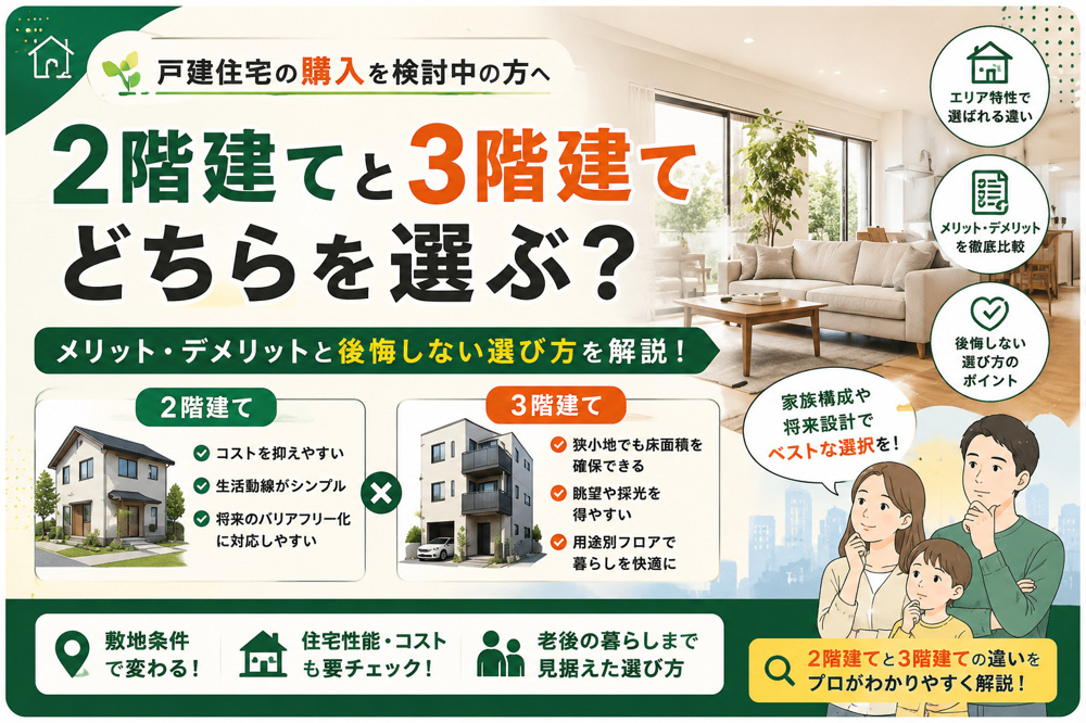2階建てと3階建てどちらを選ぶ？｜メリット・デメリットと後悔しない選び方を解説！の画像