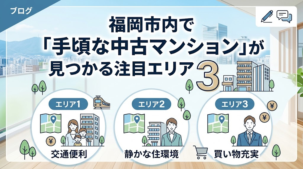 福岡市内で「手頃な中古マンション」が見つかる注目エリアTOP3の画像
