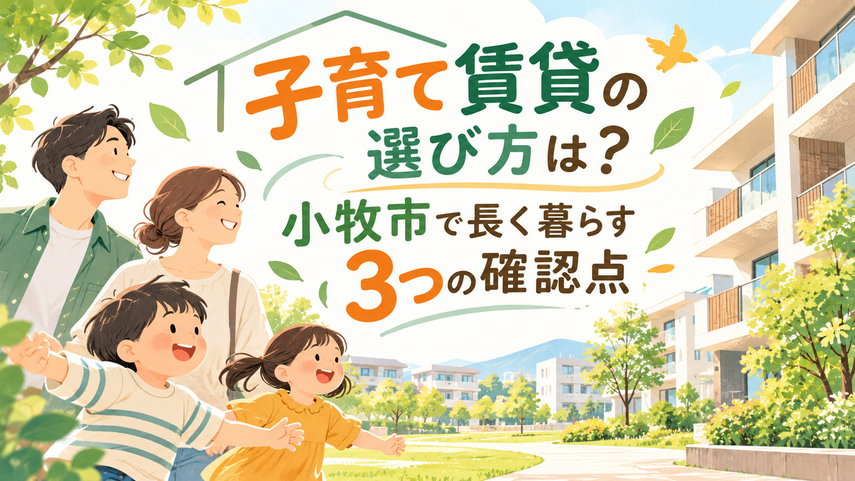 ブログ記事「子育て賃貸の選び方は？小牧市で長く暮らす3つの確認点」のアイキャッチ画像