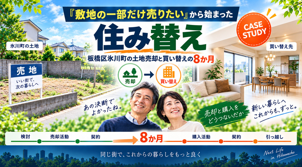 「敷地の一部だけ売りたい」から始まった住み替え｜板橋区氷川町の土地売却と買い替えの８か月の画像