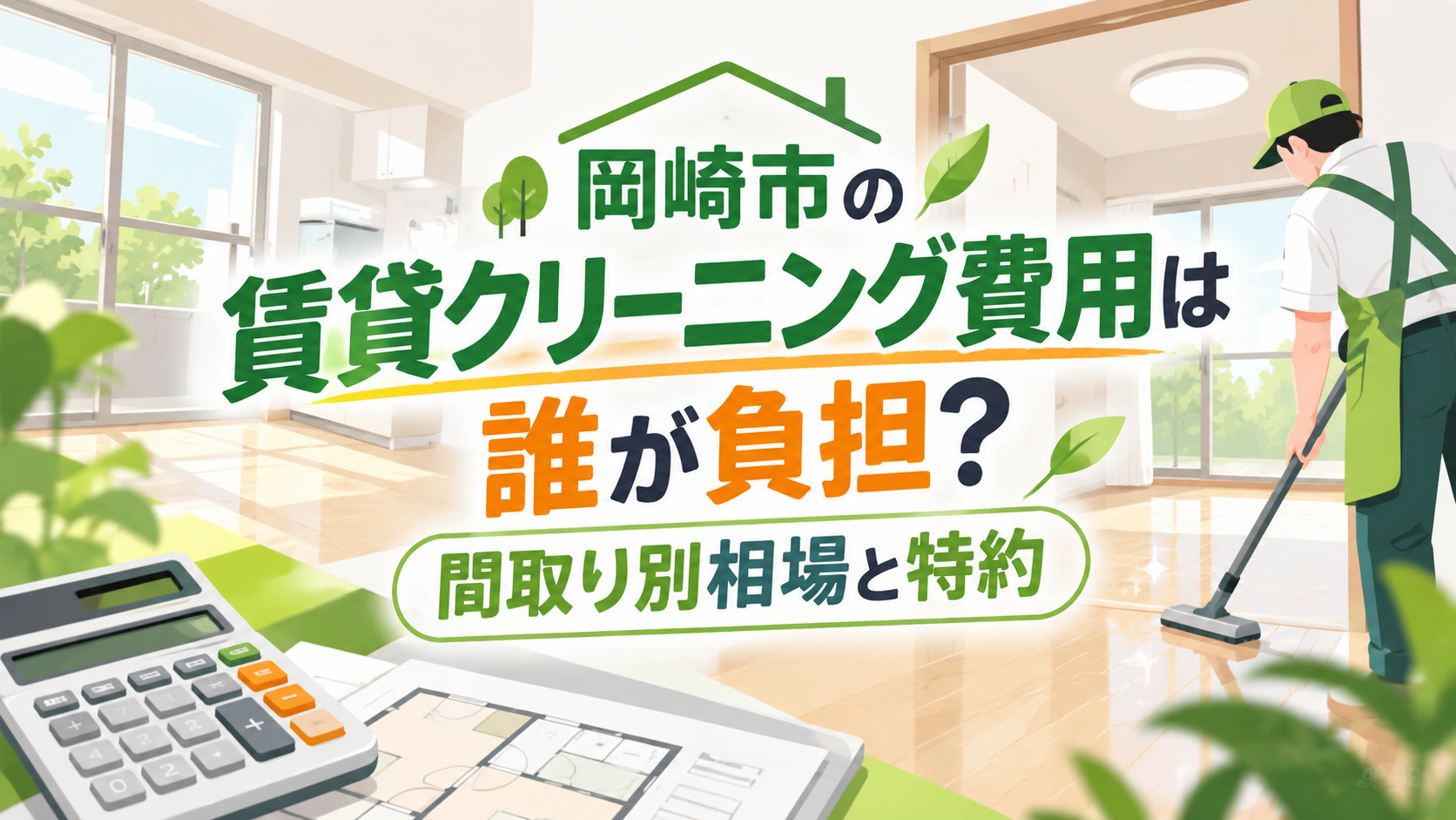 ブログ記事「岡崎市の賃貸クリーニング費用は誰が負担？費用の決まり方と特約」のアイキャッチ画像