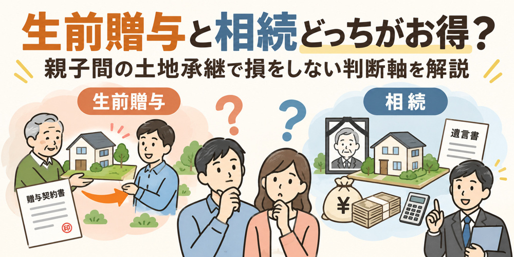 生前贈与と相続どっちがお得？親子間の土地承継で損をしない判断軸を解説の画像