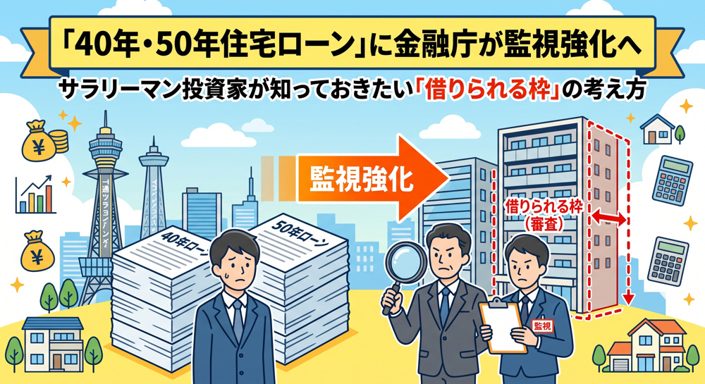 40年住宅ローンに金融庁警戒、投資家が知るべき融資枠の画像