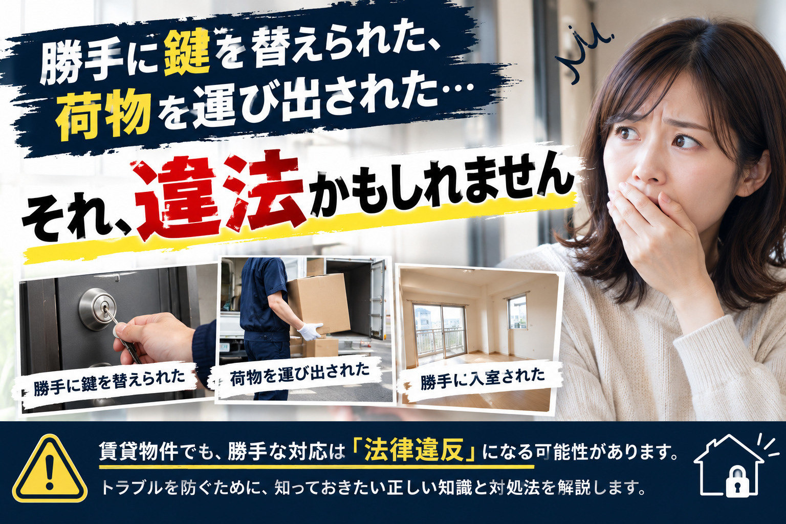 勝手に鍵を替えられた、荷物を運び出された…それ、違法かもしれませんの画像