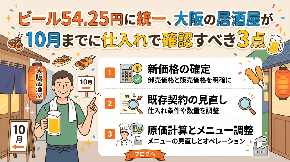 ビール54.25円に統一、大阪の居酒屋が今すべき準備の画像