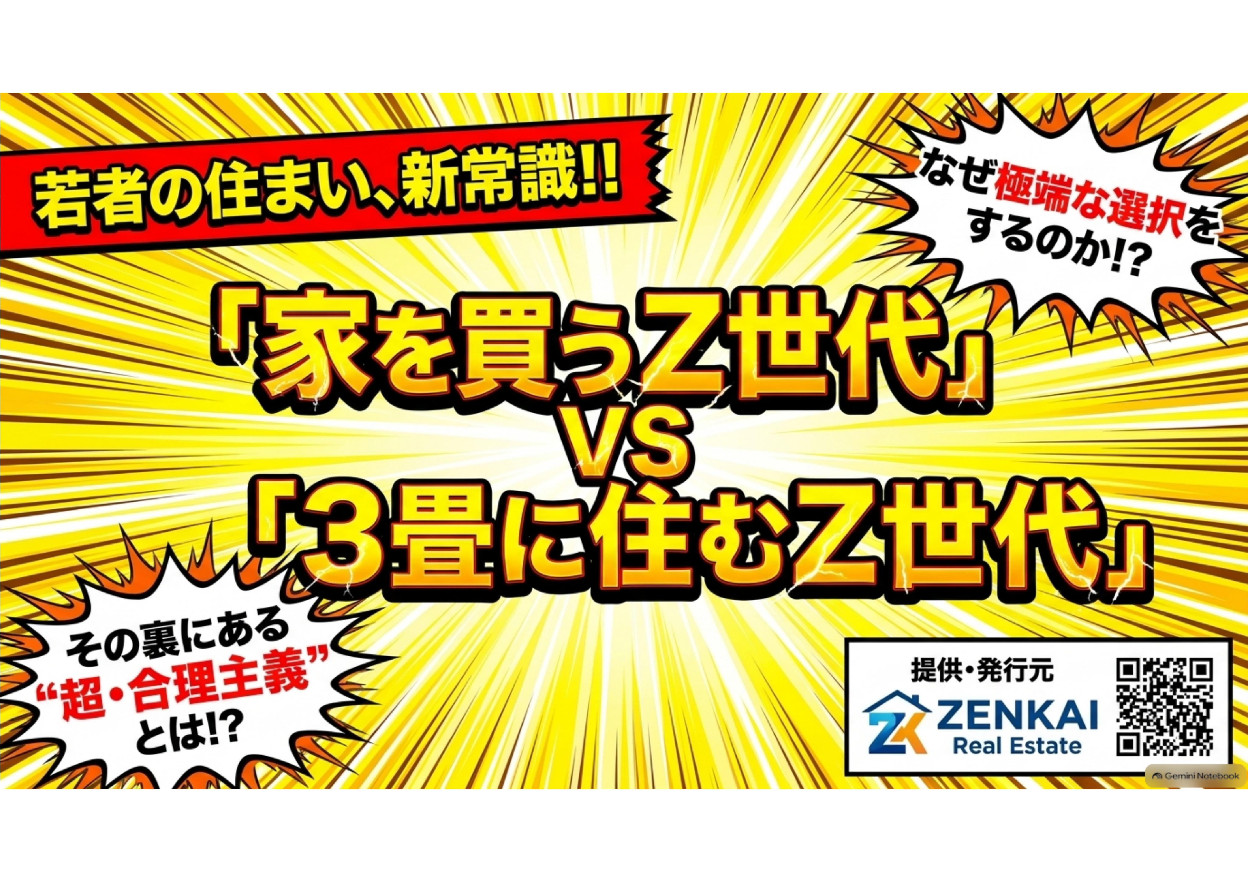 「家を買う」 vs 「3畳に住む」!Z世代の住まい選びに潜む「二極化する合理主義」の正体とは?の画像