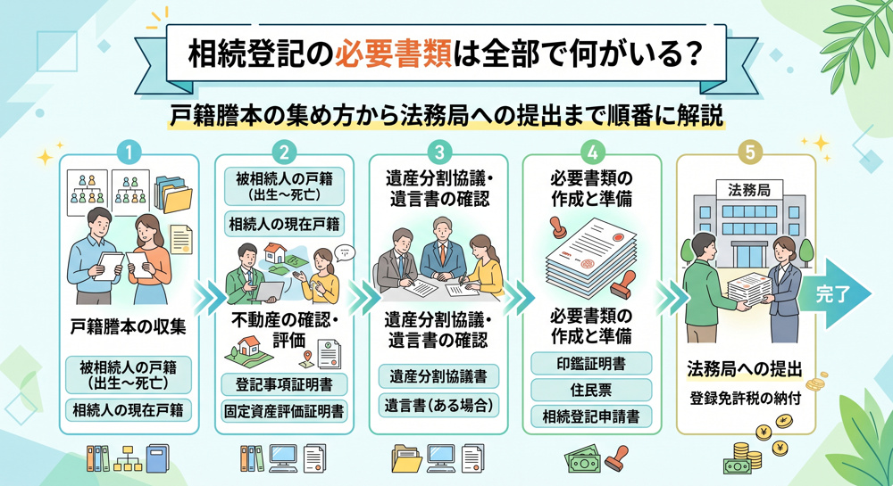 相続登記の必要書類は？戸籍謄本の集め方と過料10万円の画像