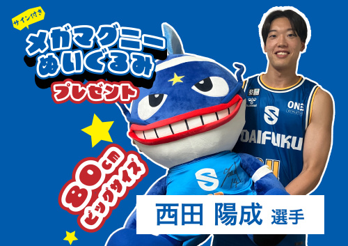 【プレゼント】9月のサイン入りメガマグニーぬいぐるみは西田陽成選手!の画像