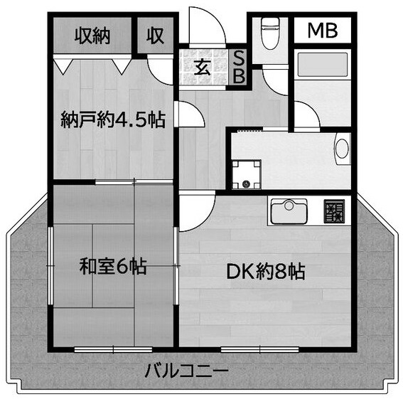 カサヴォストラ喜連3NEW HOPE 302 間取り図