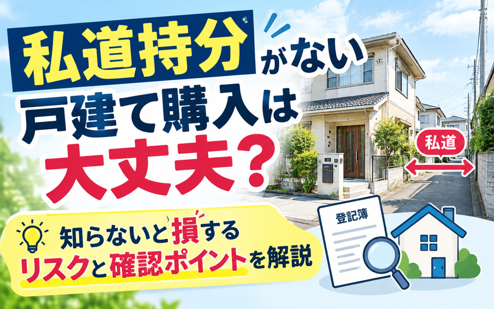 私道持分がない戸建て購入は大丈夫？知らないと損するリスクと確認ポイントを解説の画像
