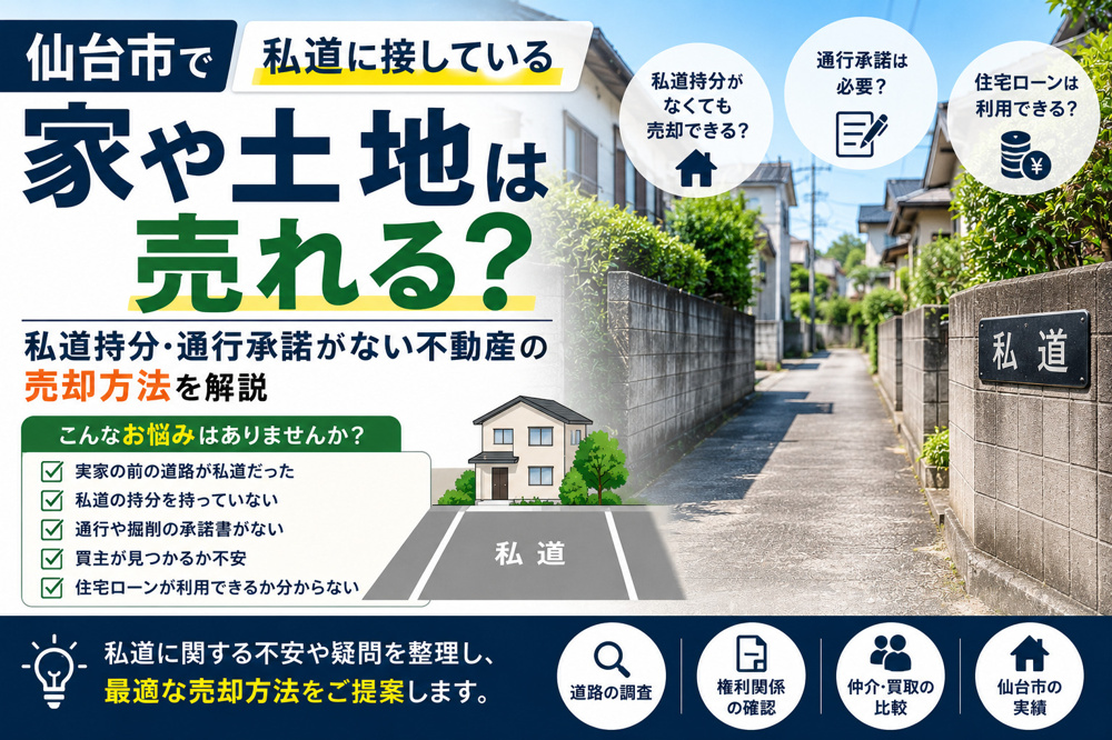 私道に接している家や土地は売れる？私道持分・通行承諾がない不動産の売却方法の画像