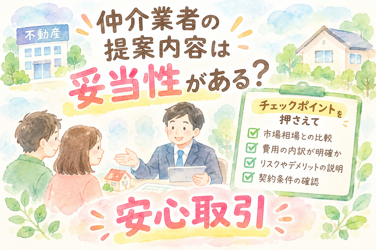 仲介業者の提案内容は妥当性がある?チェックポイントを押さえて安心取引の画像