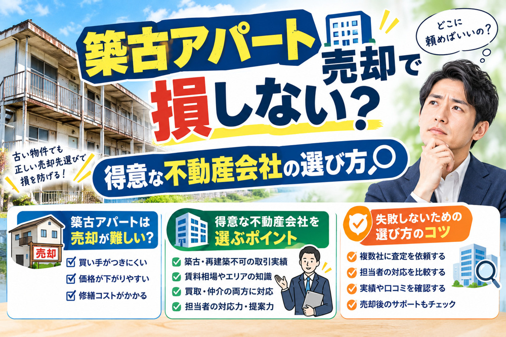 築古アパート売却で損しない？得意な不動産会社の選び方の画像