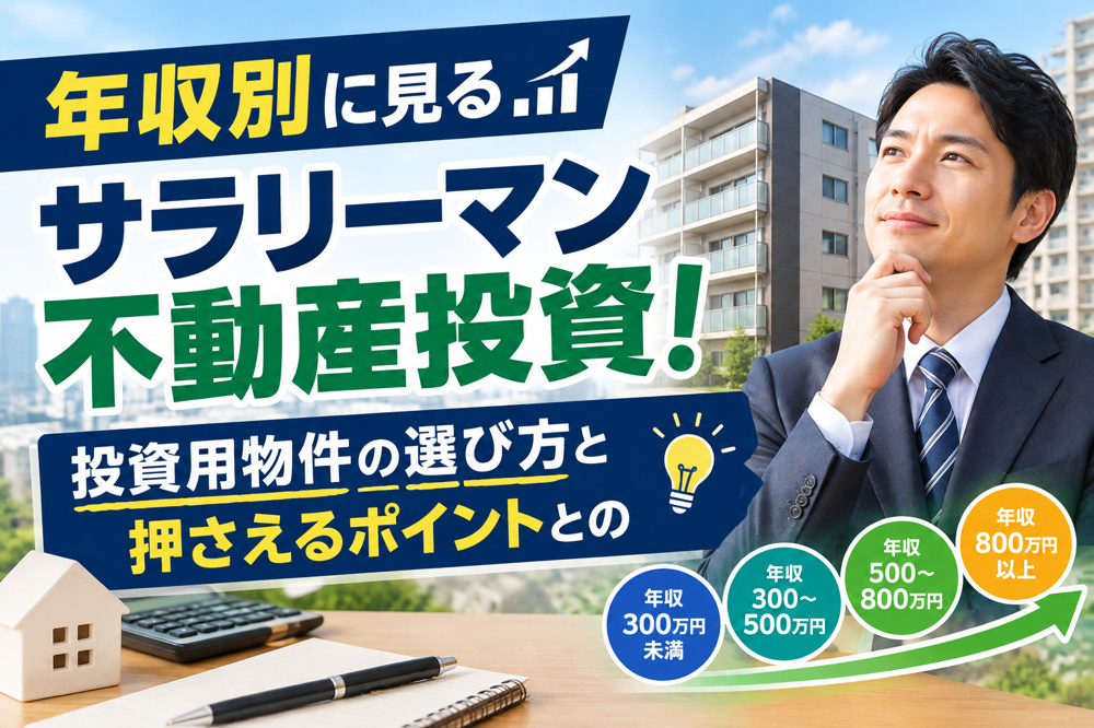 年収別に見るサラリーマン不動産投資！投資用物件の選び方と押さえるポイントの画像