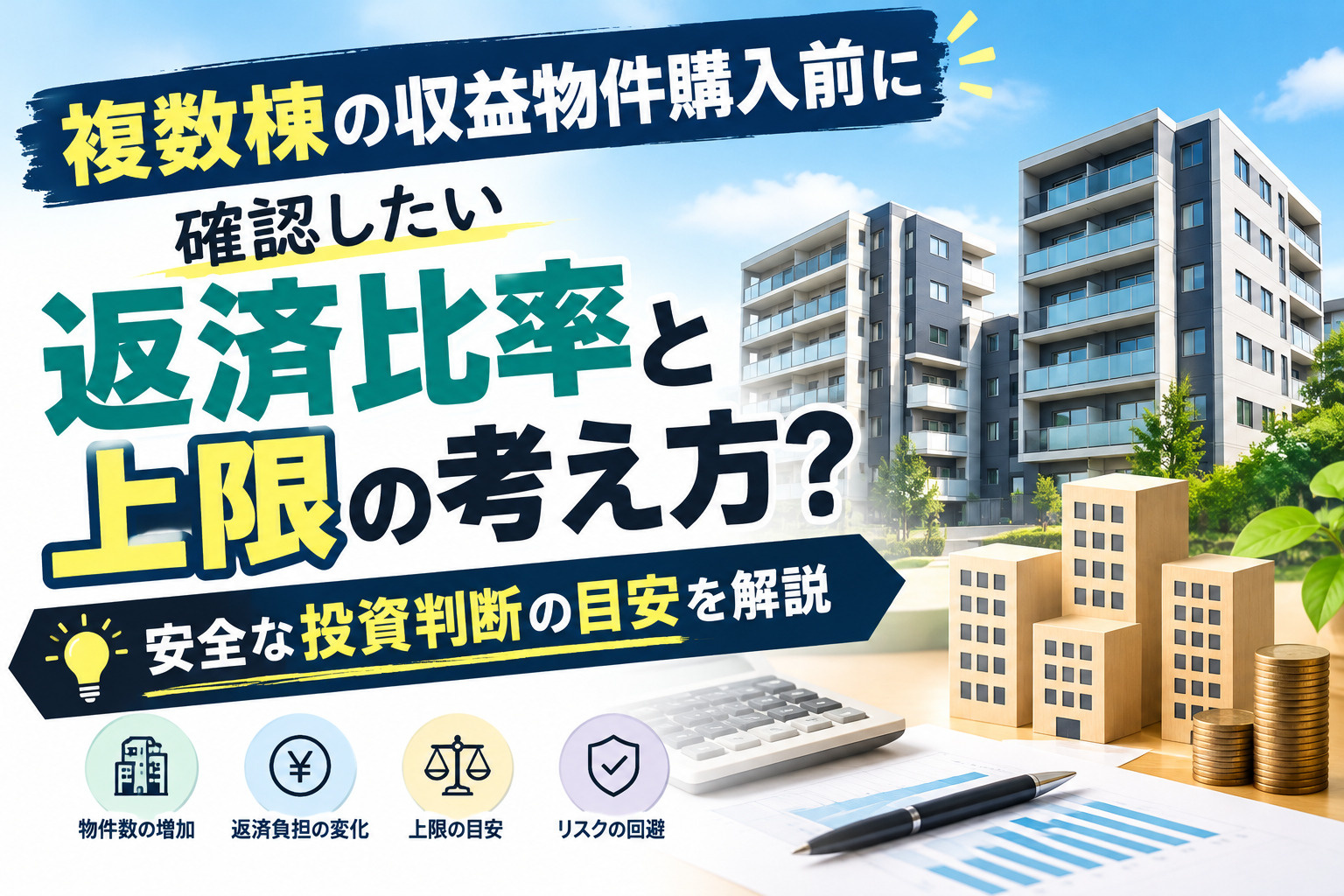 複数棟の収益物件購入前に確認したい返済比率と上限の考え方?安全な投資判断の目安を解説の画像