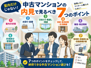 中古マンションの内見で見るべき7つのポイント｜購入前のチェックリストの画像