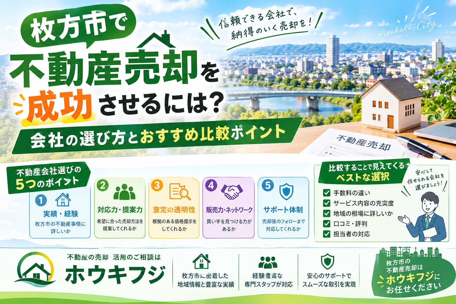 枚方市で不動産売却を成功させるには？会社の選び方とおすすめ比較ポイントの画像