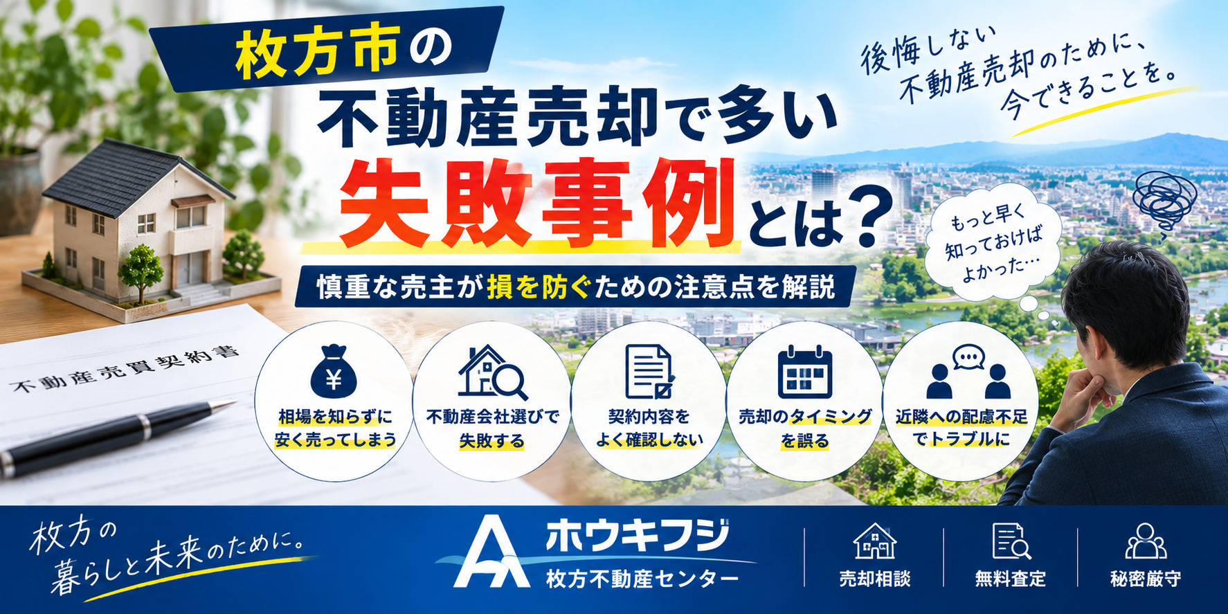 枚方市の不動産売却で多い失敗事例とは?慎重な売主が損を防ぐための注意点の画像