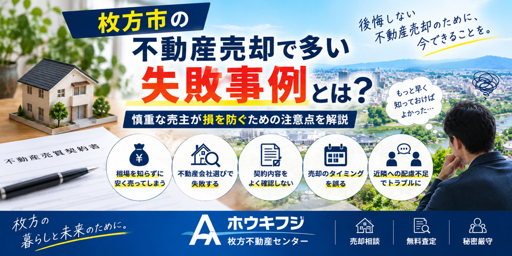 枚方市の不動産売却で多い失敗事例とは？慎重な売主が損を防ぐための注意点の画像