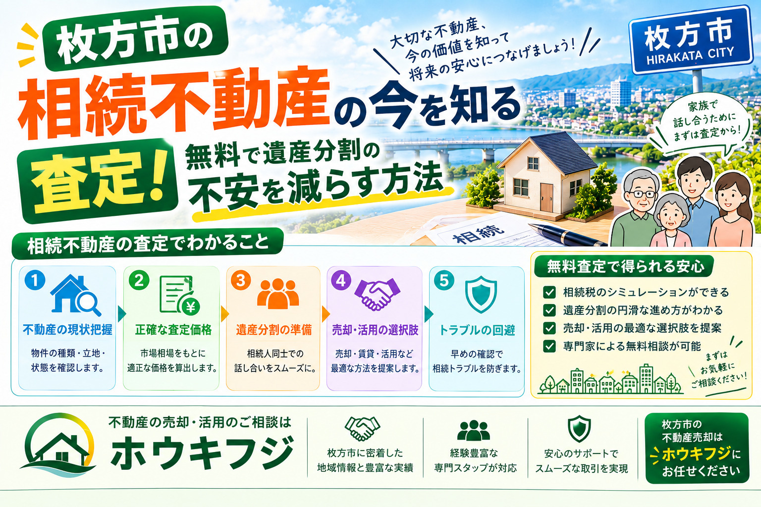 枚方市の相続不動産の今を知る査定！無料で遺産分割の不安を減らす方法の画像