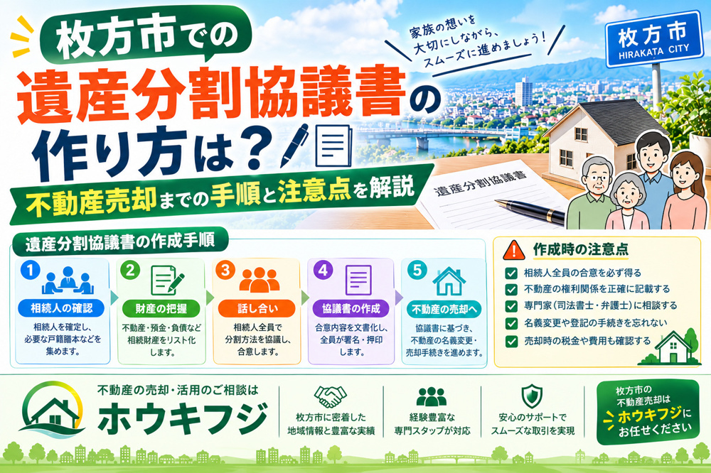 枚方市での遺産分割協議書の作り方は？不動産売却までの手順と注意点を解説の画像