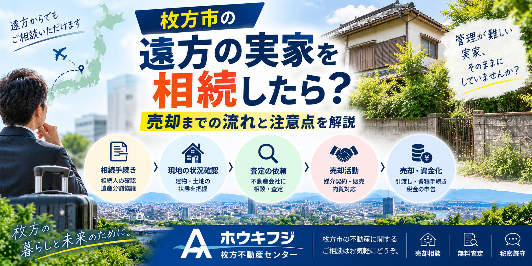 枚方市の遠方の実家を相続したら?売却までの流れと注意点を解説の画像