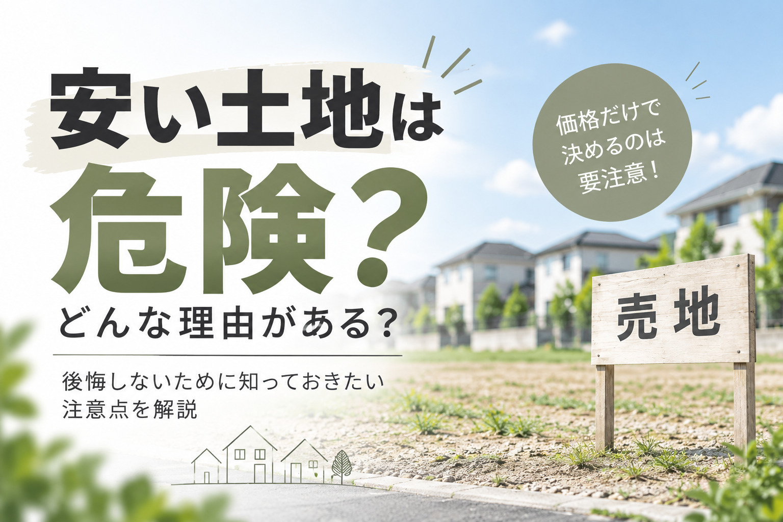 安い土地は危険?どんな理由があるの?の画像