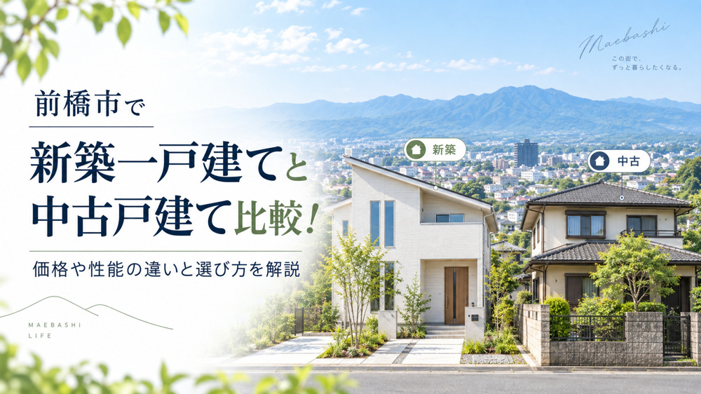 前橋市で新築一戸建てと中古戸建て比較！価格や性能の違いと選び方を解説の画像