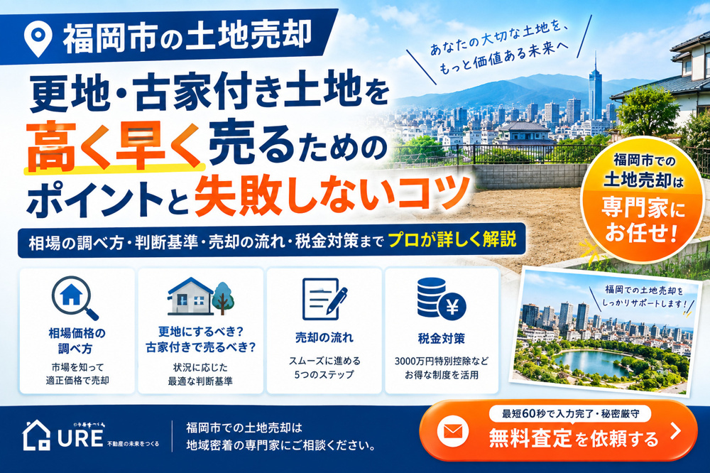 【福岡市の土地売却】更地・古家付き土地を高く早く売るためのポイントと失敗しないコツをプロが徹底解説の画像