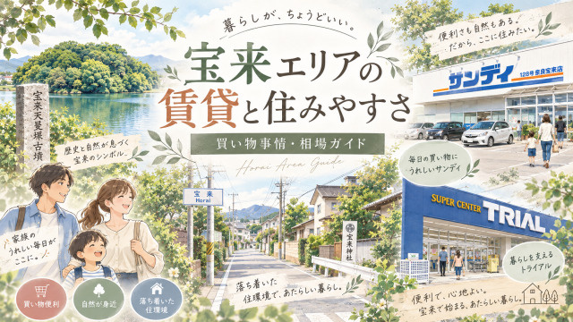 【専門家監修】奈良市宝来エリアの賃貸お部屋探し｜車派必見！圧倒的コスパの穴場特区の画像