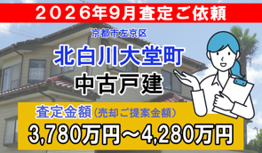 北白川大堂町の査定ご依頼をいただきました!の画像