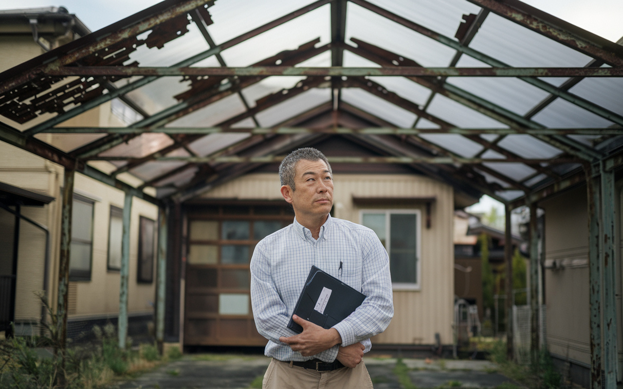新潟市で実家売却を検討中の方へ 老朽化した鉄骨カーポートガレージ解体の判断基準を解説の画像