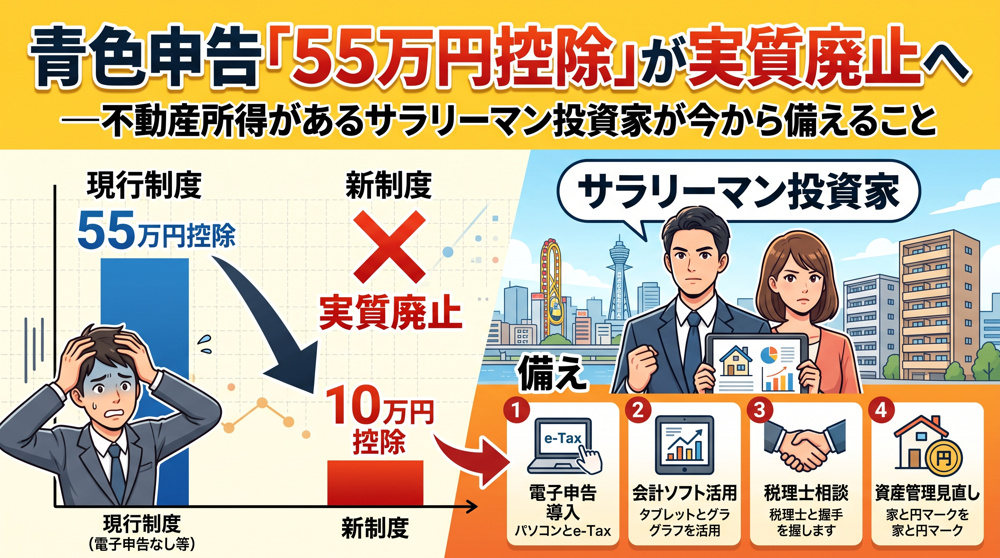 青色申告「55万円控除」実質廃止、投資家の確定申告対策の画像