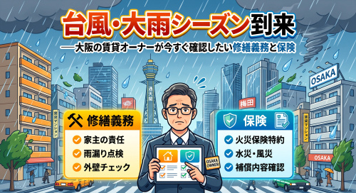 台風・大雨シーズン、賃貸オーナーの修繕義務と保険点検の画像