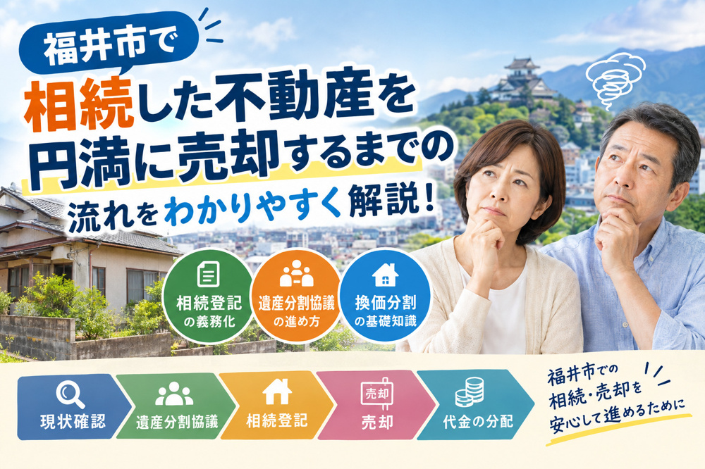 福井市の相続不動産売却はどう進める？遺産分割協議で円満に現金化する方法の画像