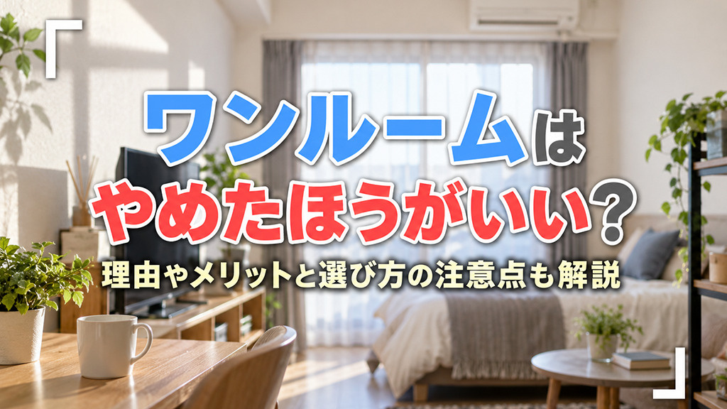 ワンルームはやめたほうがいい？理由やメリットと選び方の注意点も解説